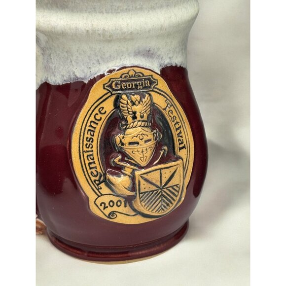 Renaissance Festival 2001 Georgia Stoneware Mugs Set Of 2 - Picture 7 of 13